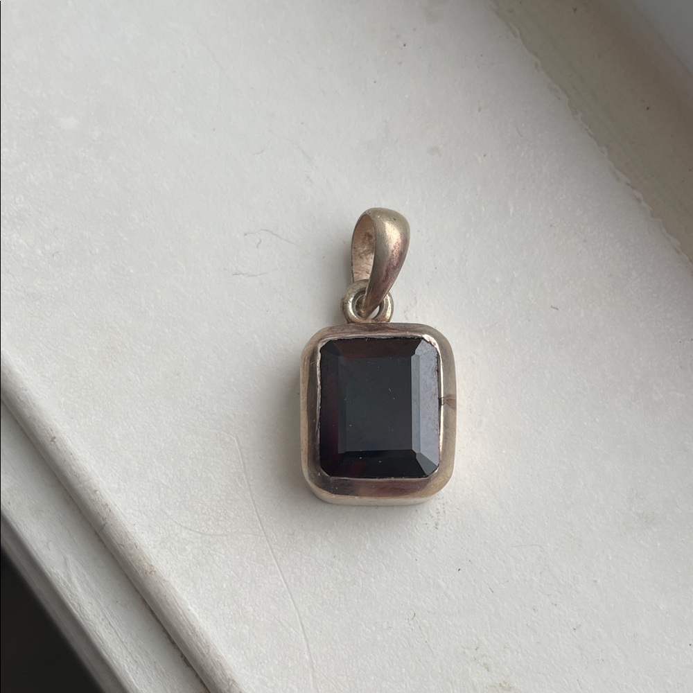 Sterling Silver and Garnet Pendant